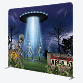 Lofaris Alien Forest Halloween Night Square Tension Backdrop
